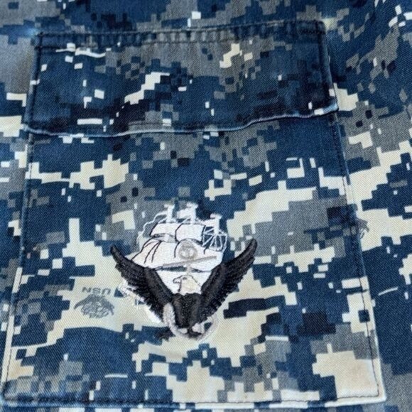 Navy Camouflage Digital Print Jacket Large Regular - Picture 5 of 9